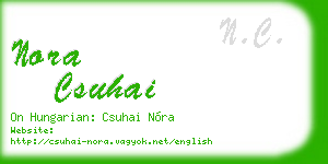 nora csuhai business card